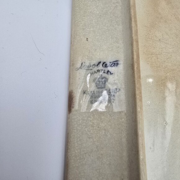 Vintage Ceramic Cheese Dish/ Butter Dish Floral Bird Design Blue Lined England - Picture 8 of 13